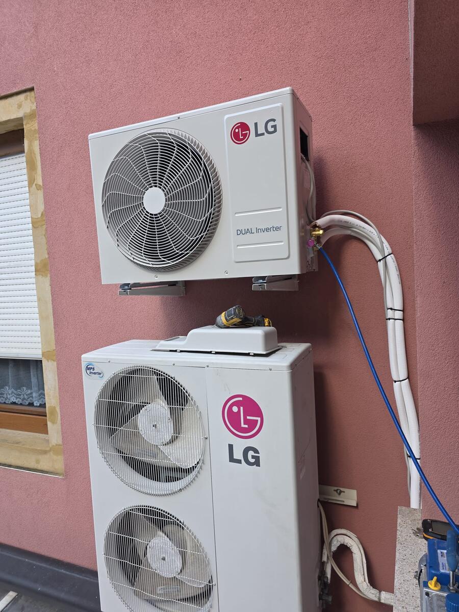 Double groupe extérieur LG Dual Inverter installé à Hesperange