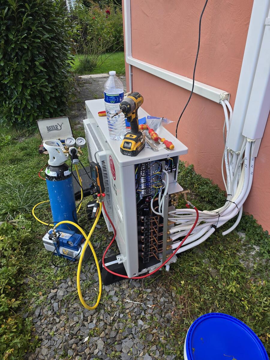 Mise en service groupe extérieur LG outils Luxembourg Ville